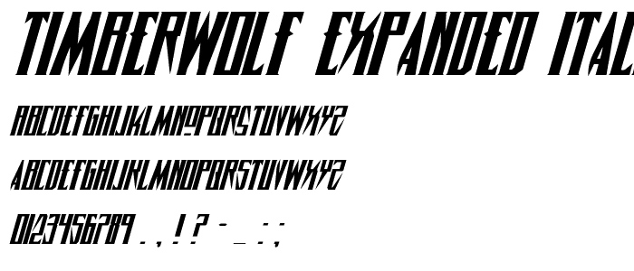 Timberwolf Expanded Italic font